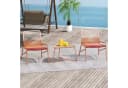 COSTWAY Balkonset 3-tlg. Rattan Gartenmöbel Orange mit Tisch Bild 4