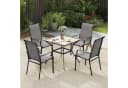 COSTWAY Gartenstuhl 2er Set Grau Aluminium Outdoor Bild 1