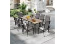 COSTWAY Gartenstuhl 2er Set Grau Aluminium Outdoor Bild 4
