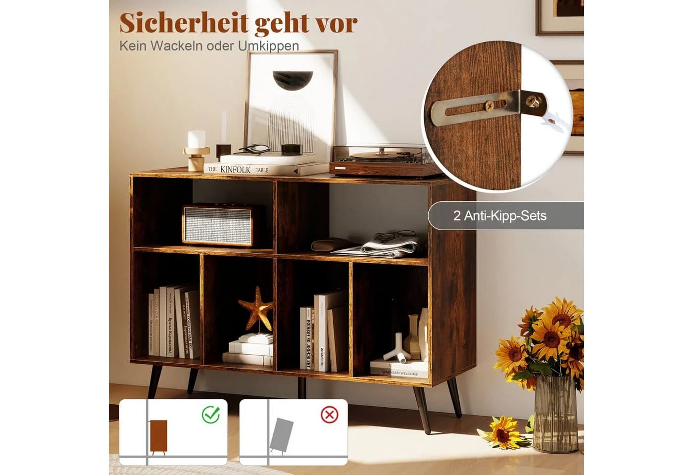 COSTWAY Plattenspielerständer Holz - Bild 5