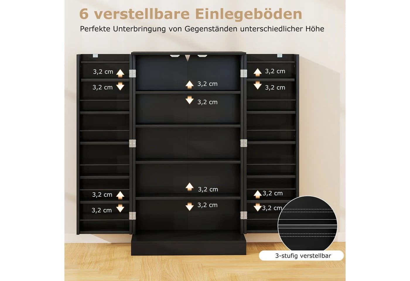 Stilvoller Mehrzweckschrank aus MDF-Platten - Bild 3