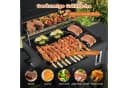 COSTWAY Holzkohlegrill XXL Grillwagen Edelstahl Schwarz mit Rollen Bild 5