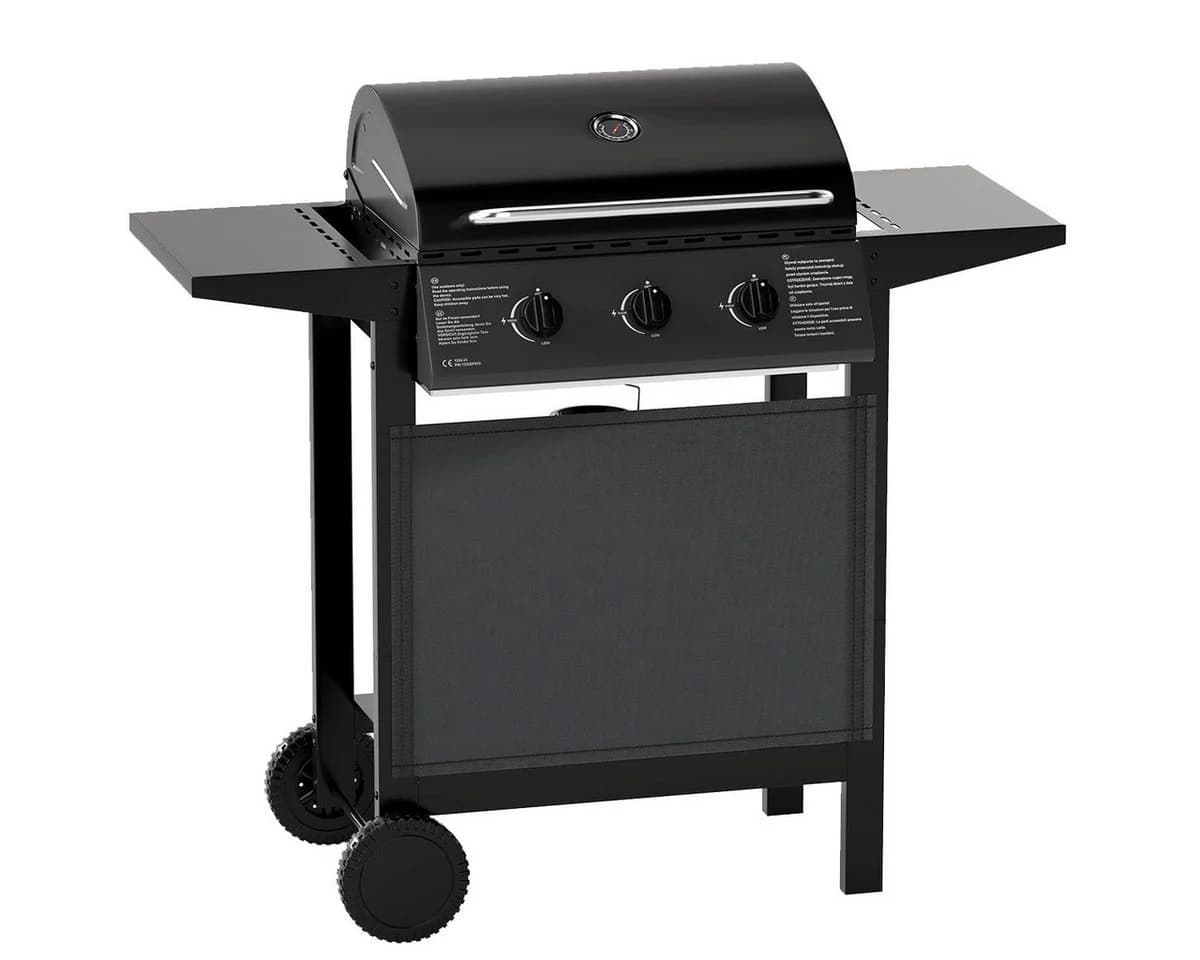 COSTWAY Gasgrill Grillwagen 3 Brenner Schwarz - Bild 2