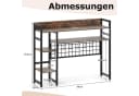 COSTWAY Schreibtischregal Aufsatzregal mit Haken Braun Schwarz Bild 5