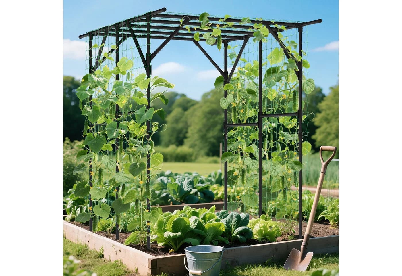 KOMFOTTEU Rankhilfe Rankbogen Gartenbogen Metall 200 x 150 x 197 cm
