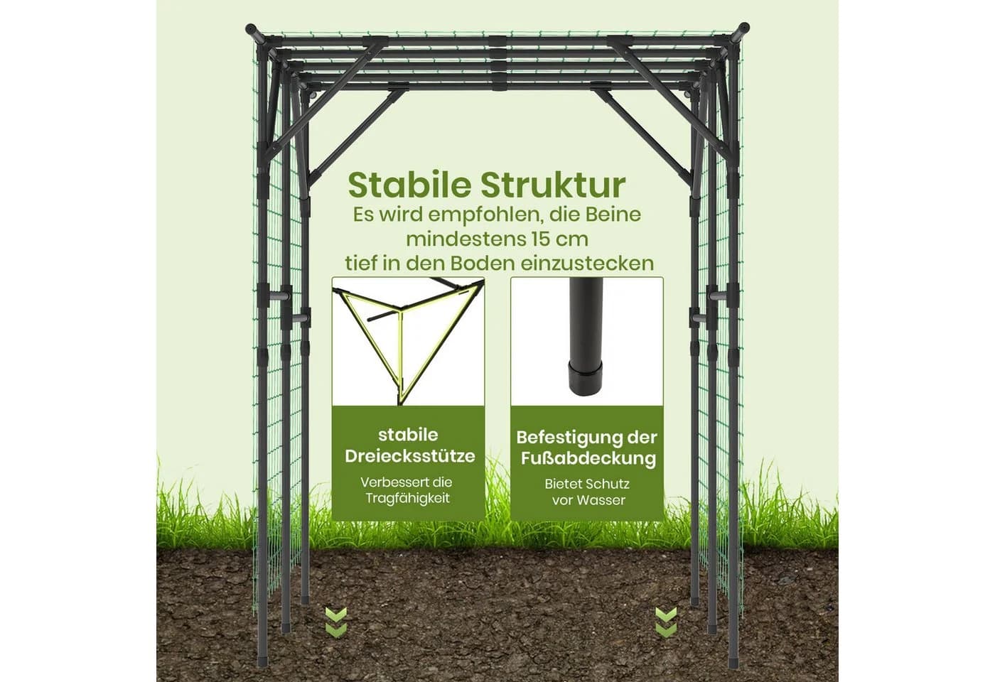 KOMFOTTEU Rankhilfe Rankbogen Gartenbogen Metall 200 x 150 x 197 cm - Bild 4