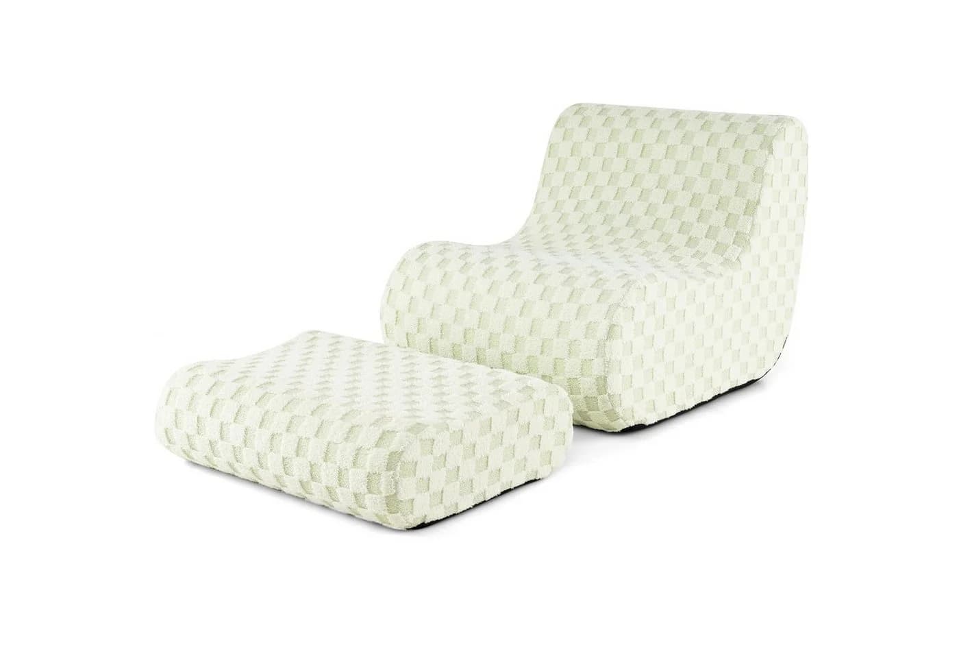 KOMFOTTEU Sitzsack Liegesofa-Set Braun/Grün - Bild 2