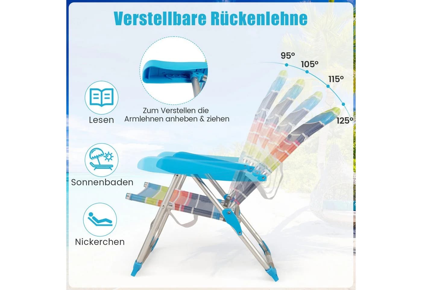 KOMFOTTEU Klappstuhl 2er-Set, 150kg Tragkraft, Aluminium, Faltbar, Grau