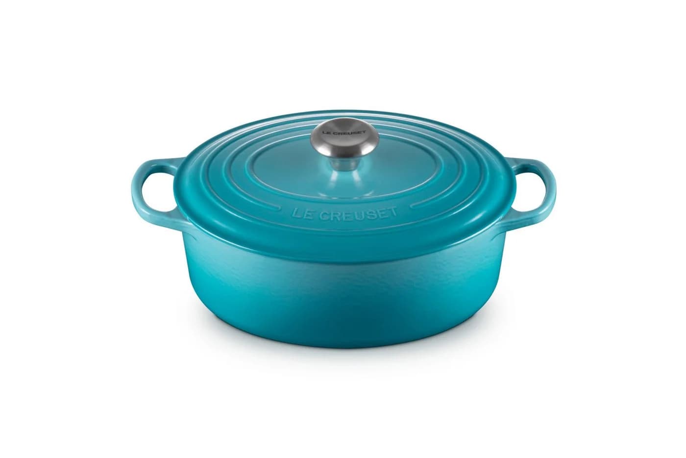 LE CREUSET Gusseisen-Bräter Oval mit Deckel 27 cm Karibik