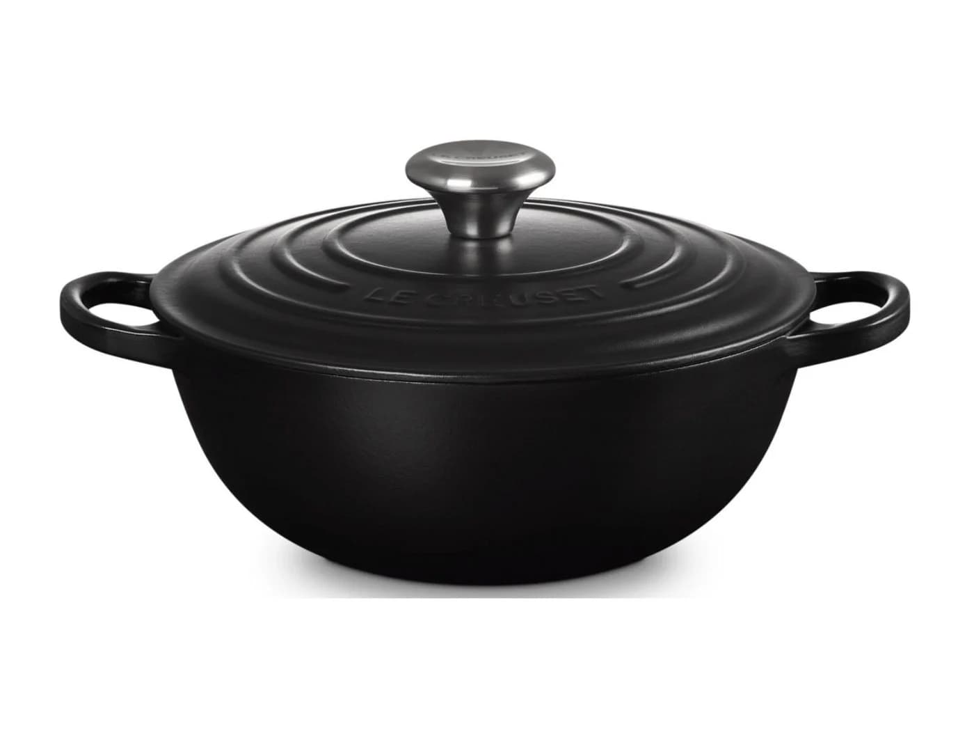LE CREUSET Bräter La Marmite Signature rund 24cm Emailliertes Gusseisen Schwarz - Bild 2