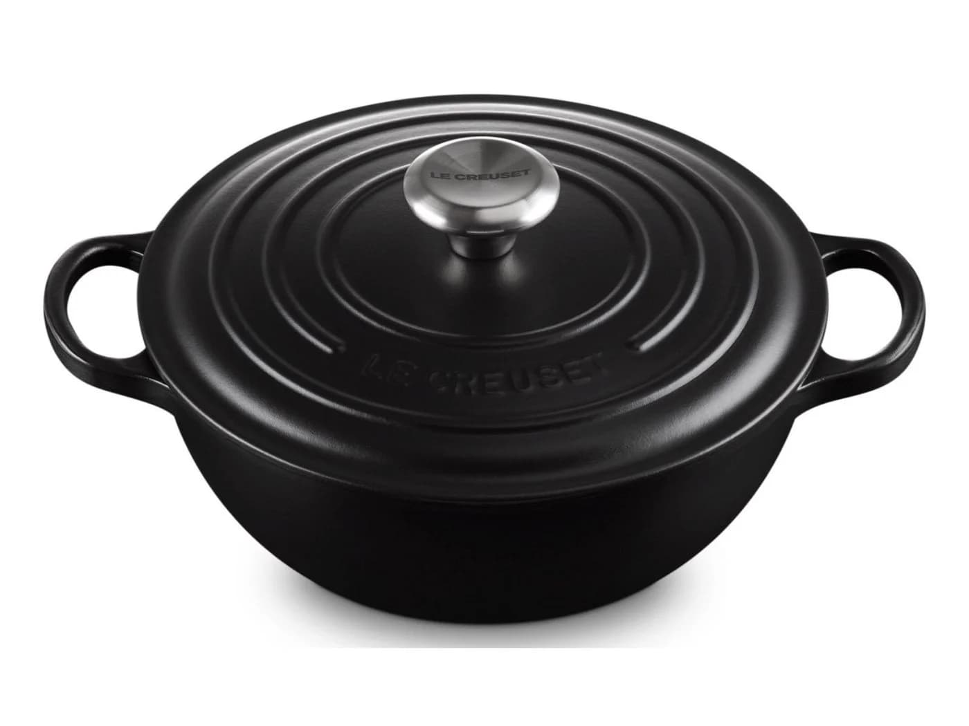 LE CREUSET Bräter La Marmite Signature rund 24cm Emailliertes Gusseisen Schwarz - Bild 4