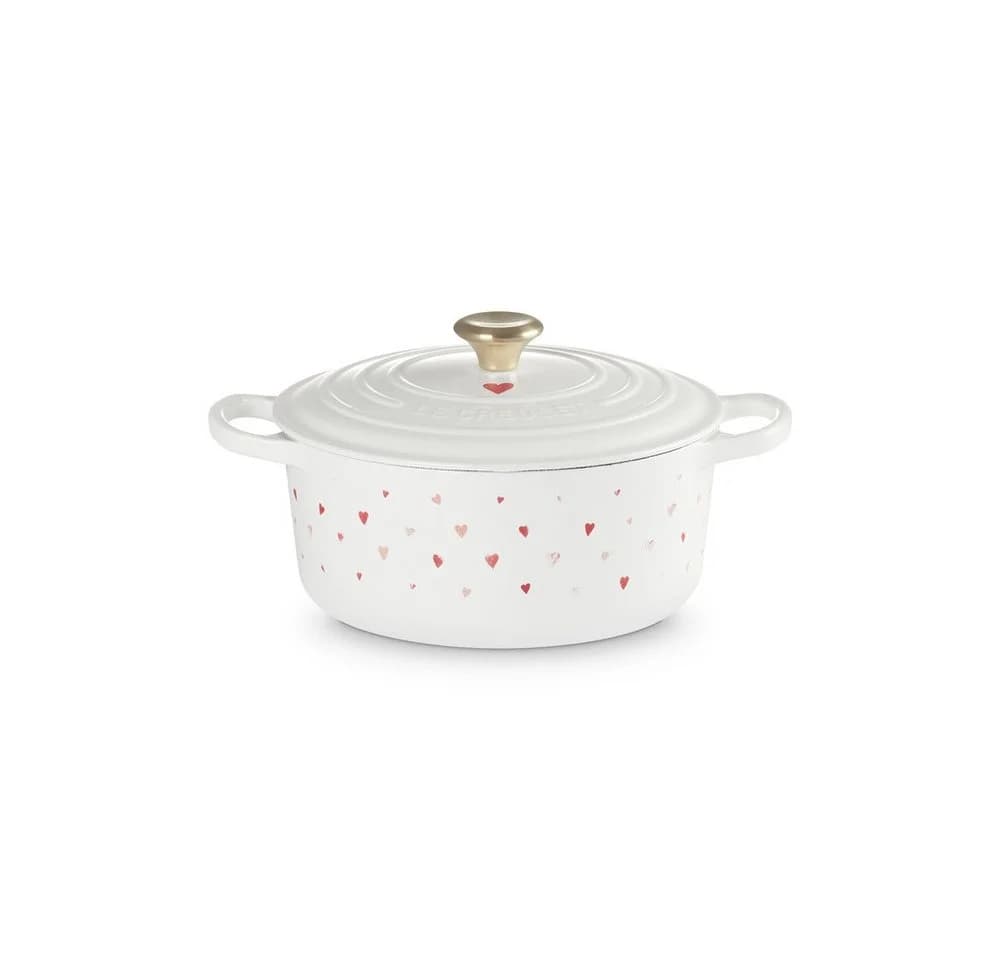 LE CREUSET Bräter rund Signature 22cm Hearts weiß - Bild 2