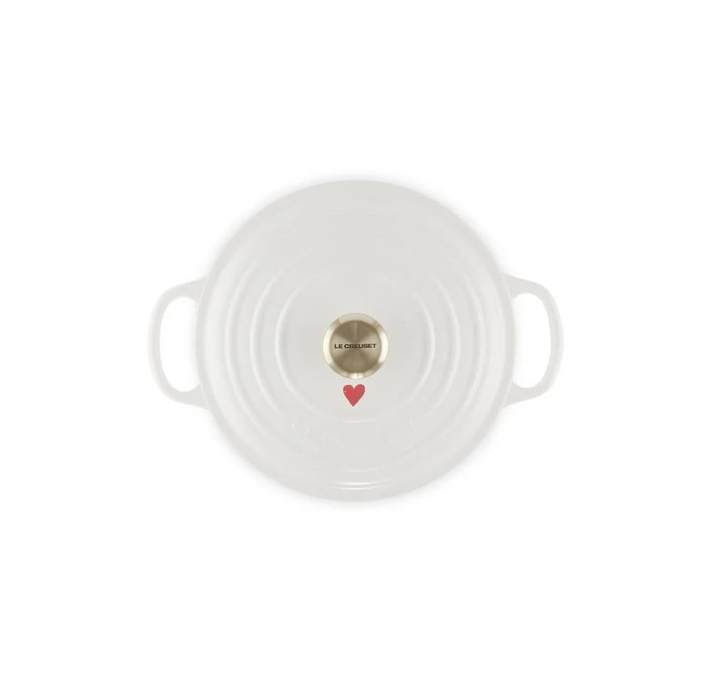 LE CREUSET Bräter rund Signature 22cm Hearts weiß - Bild 5