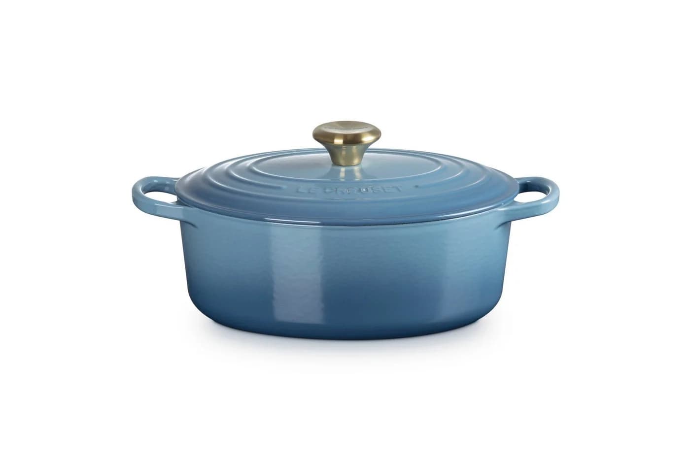LE CREUSET Ovaler Gusseisen-Bräter mit Deckel Chambray - Bild 2