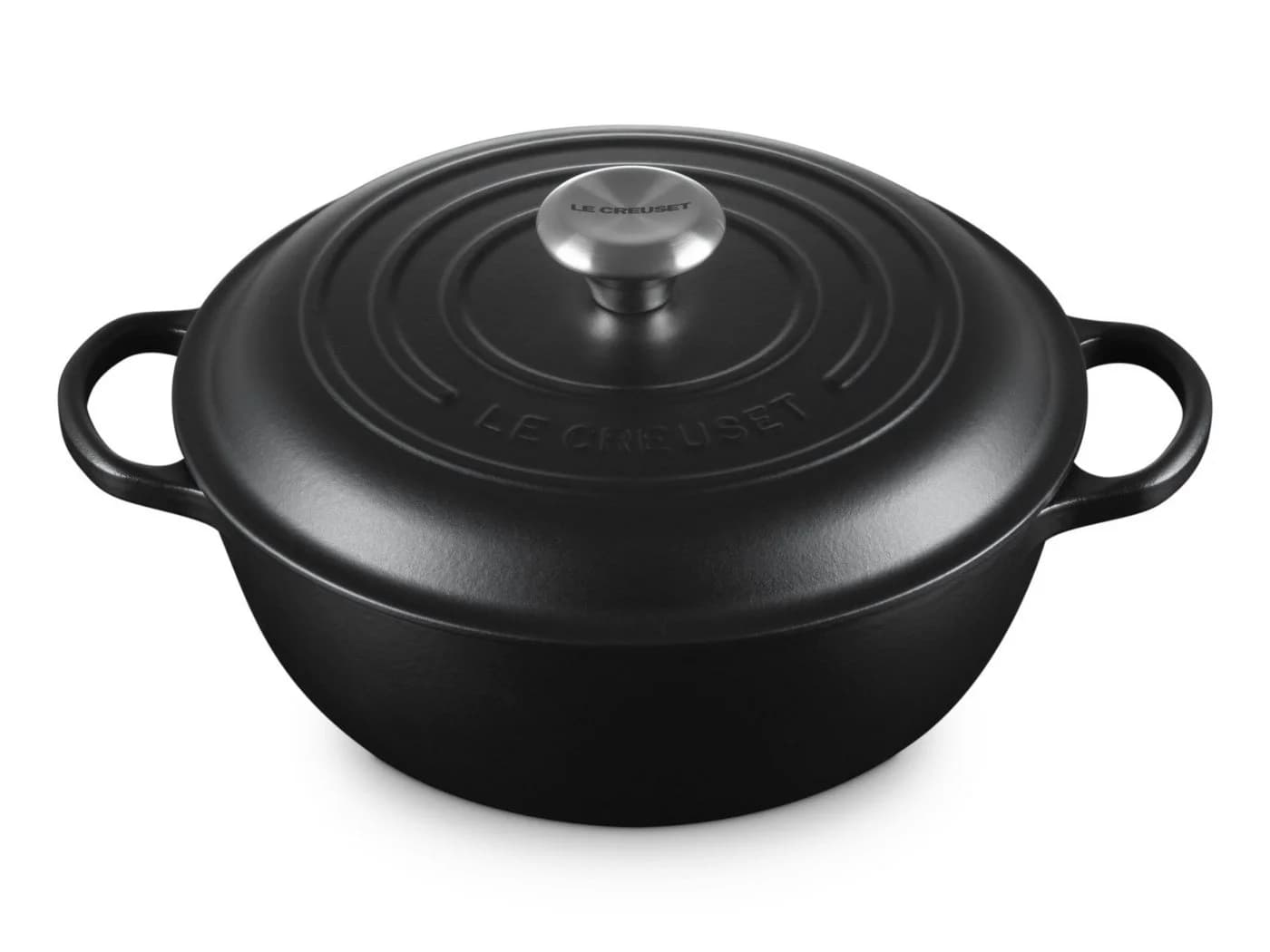 LE CREUSET Bräter Stew Pot Signature rund 26cm schwarz matt