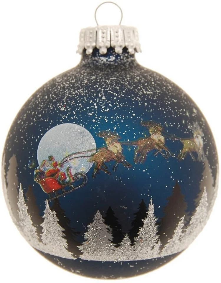 Krebs Glas Lauscha Weihnachtsbaumkugel Spirit of Christmas 7 cm (4 St) Blau