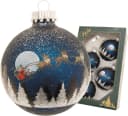 Krebs Glas Lauscha Weihnachtsbaumkugel Spirit of Christmas 7 cm (4 St) Blau Bild 2