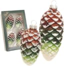 Krebs Glas Lauscha Christbaumschmuck Glas-Tannenzapfen bunt, 4-tlg. Bild 1