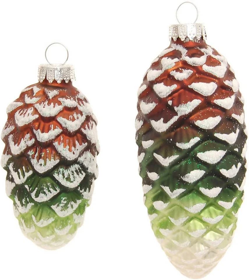 Krebs Glas Lauscha Christbaumschmuck Glas-Tannenzapfen bunt, 4-tlg. - Bild 2