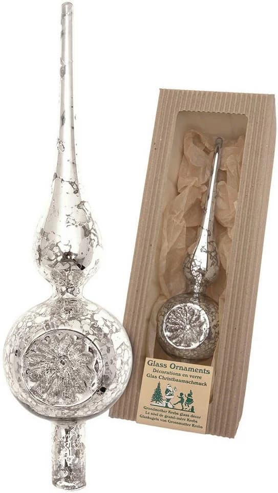 Krebs Glas Lauscha Christbaumspitze Antike Mercury Glas Reflexspitze