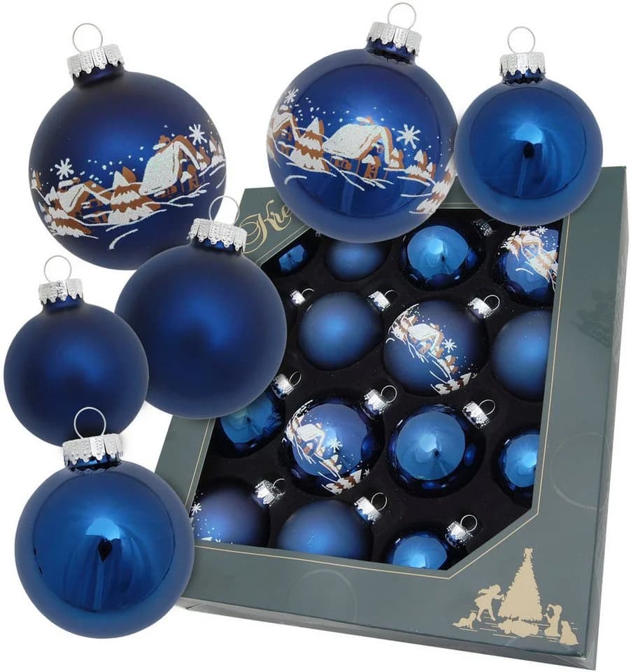 Krebs Glas Lauscha Christbaumschmuck Kugelsortiment 16-tlg. Glas