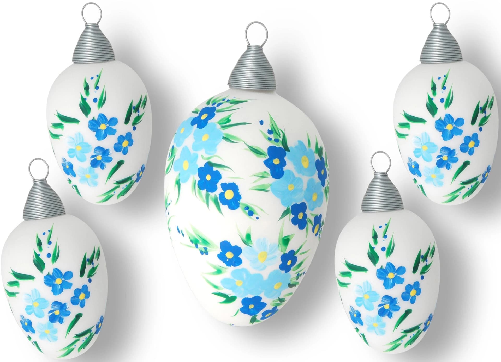 Krebs Glas Lauscha Osterei Blüten (Set, 5 St) - Florales Design