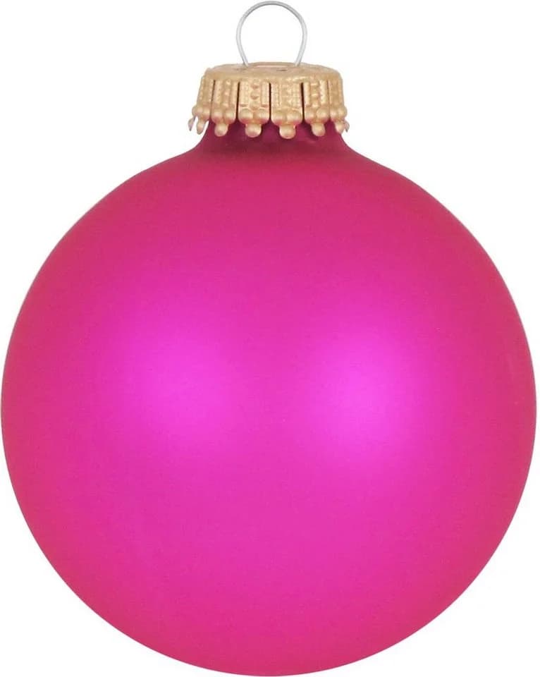 Krebs Glas Lauscha Weihnachtsbaumkugel CBK70279 (8 St) Pink Matt Glas - Bild 2