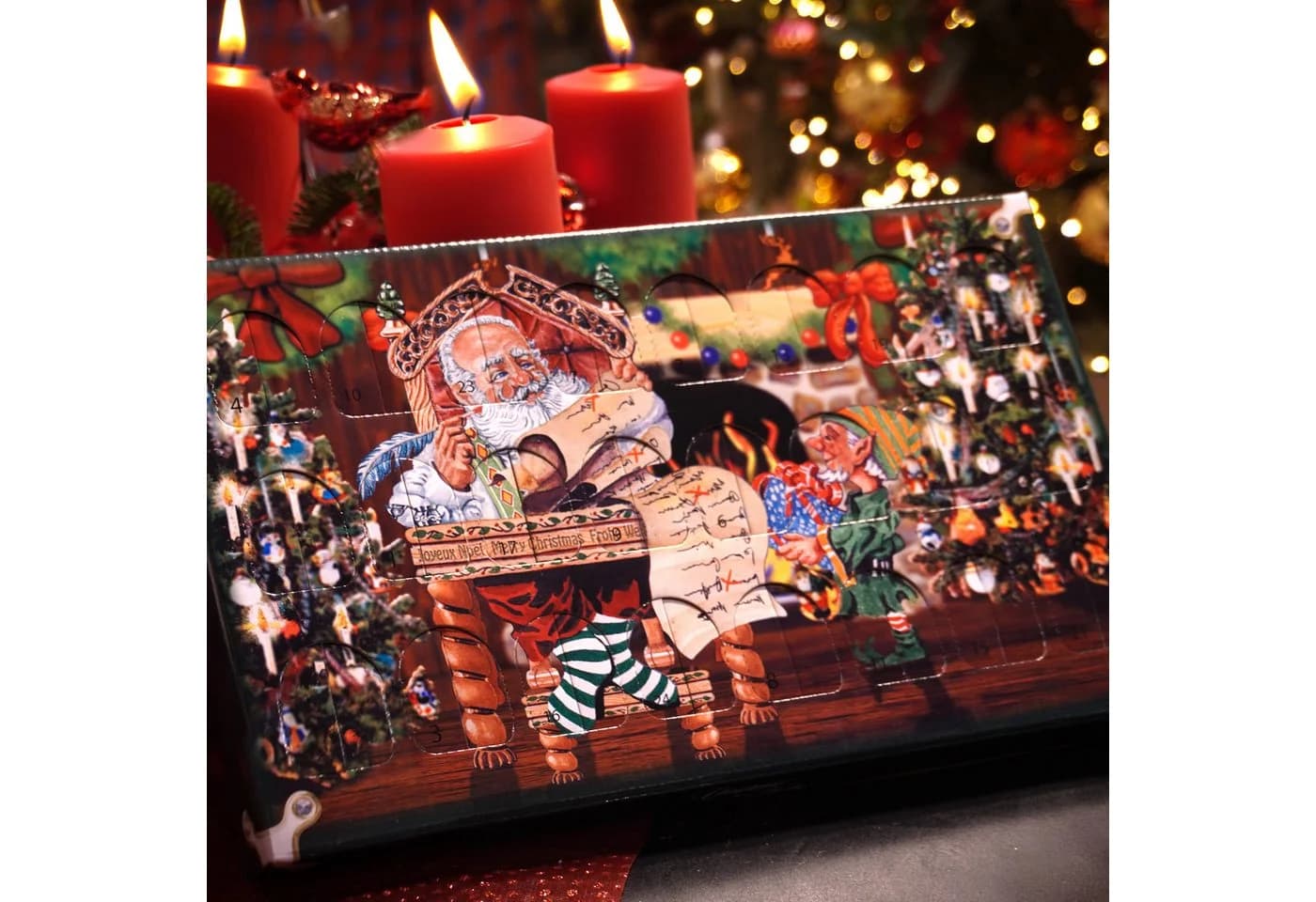 Krebs Glas Lauscha Adventskalender Weihnachtsdeko 24-tlg. Glasfiguren bunt