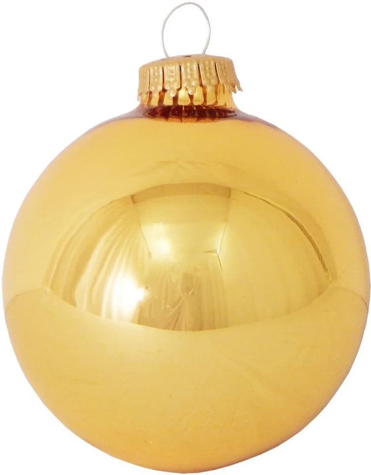 Krebs Glas Lauscha Weihnachtsbaumkugel CBK90251, 8-tlg. Goldfarben - Bild 2