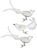 Krebs Glas Lauscha Weihnachtsbaumklammer 3-tlg. Vogel Silber Bild 2
