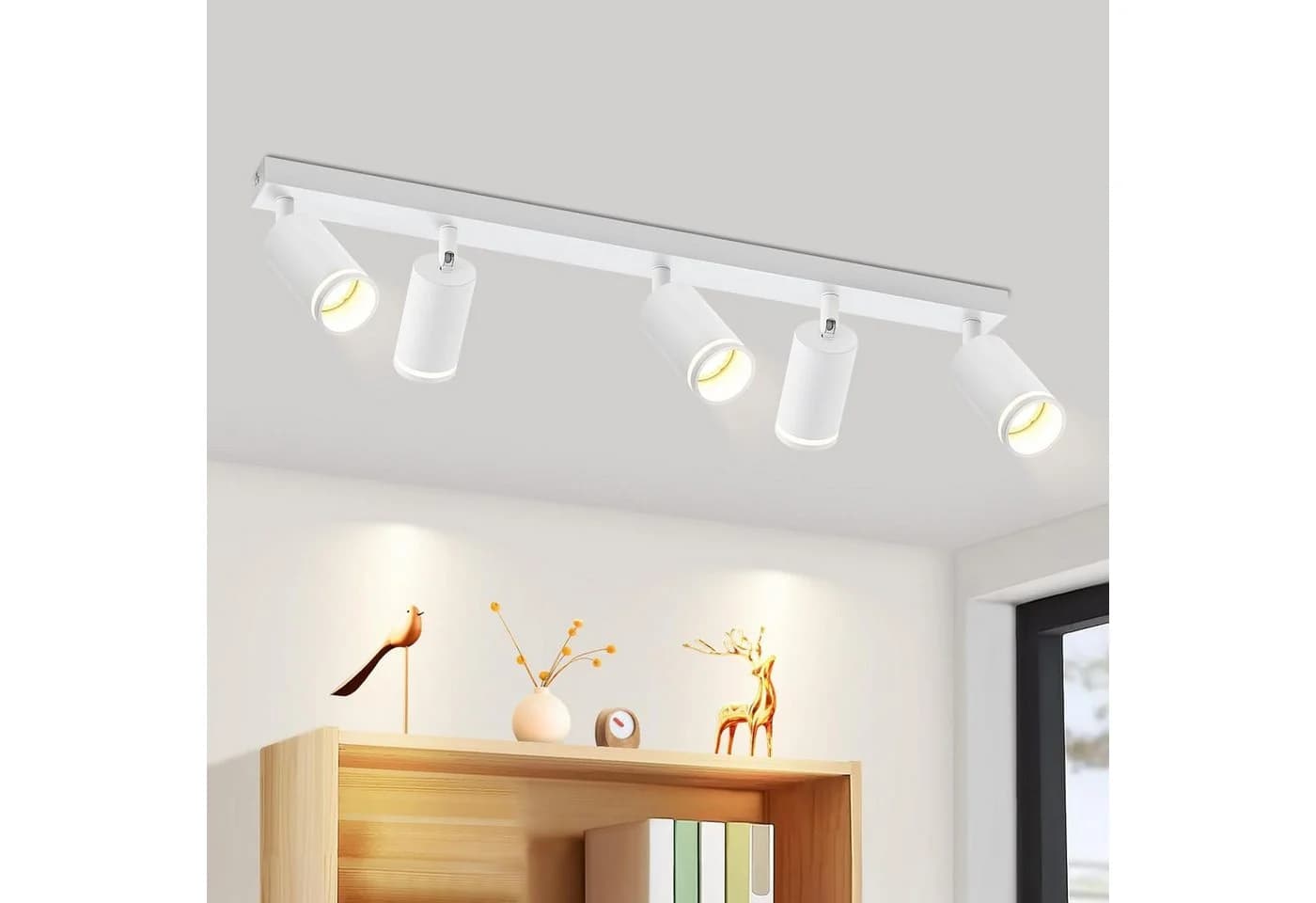 ZMH Deckenstrahler 5 Flammig Schwarz/Weiß GU10 Spots Deckenlampe - Bild 2