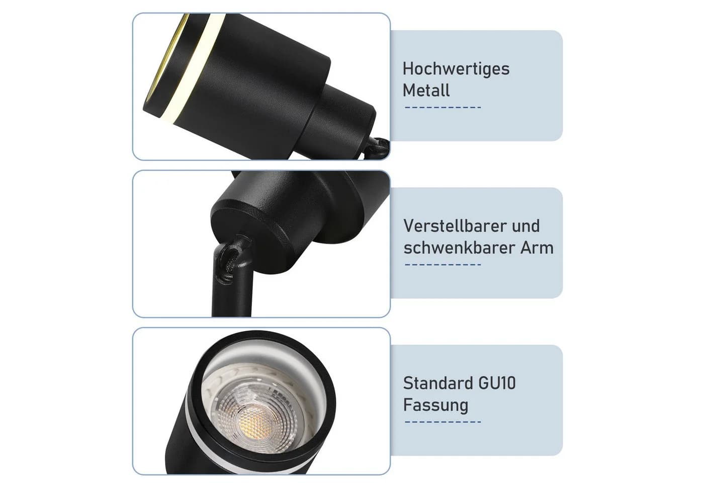 ZMH Deckenstrahler 6-flammig Schwarz Schwenkbar GU10 - Bild 4