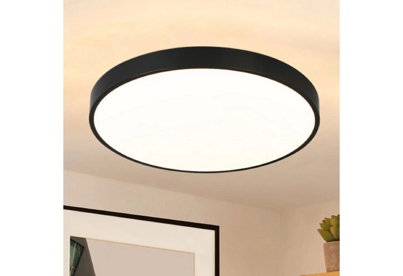 ZMH LED Deckenleuchte Rund Ø21cm 12W Schwarz Warmweiß 3000K - Bild 2