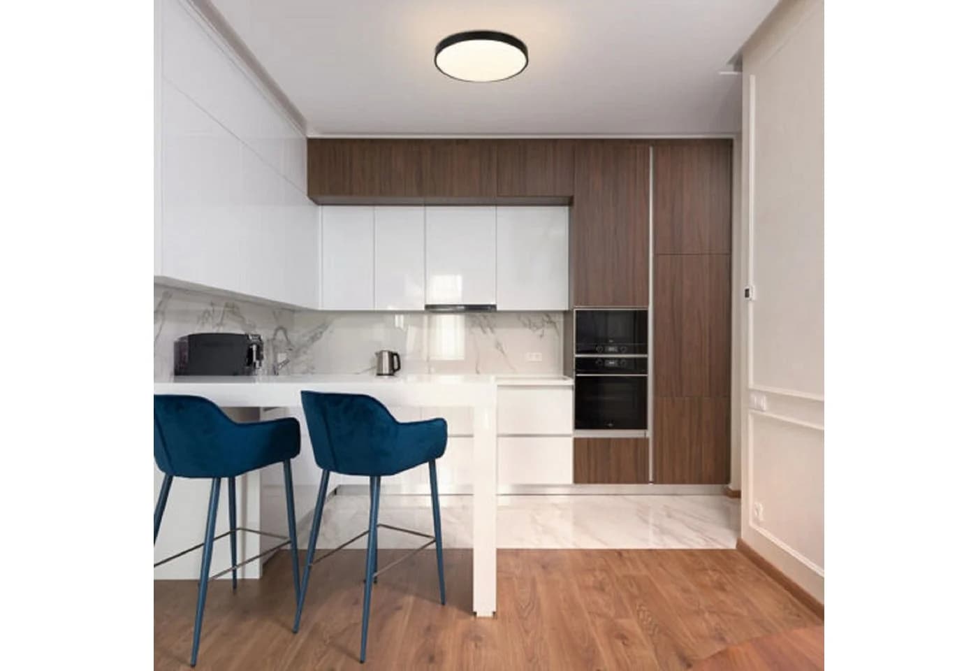 ZMH LED Deckenleuchte Rund Ø21cm 12W Schwarz Warmweiß 3000K - Bild 5