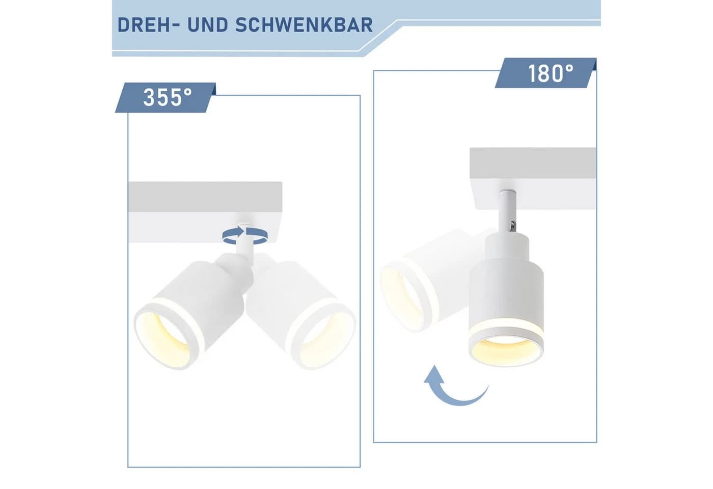 Nettlife Deckenstrahler Schwarz GU10 Schwenkbar Modern