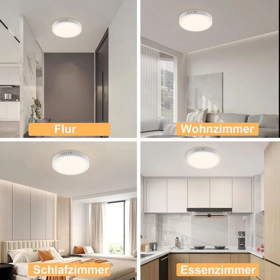ZMH LED Deckenleuchte Rund Weiß 22,5 cm Modern Flimmerfrei Energiesparend - Bild 3