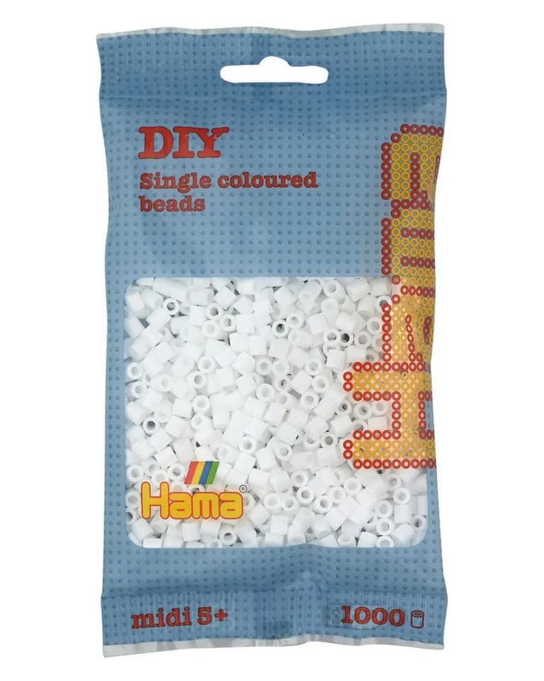 Hama Bügelperlen – Weiß, Midi 5 mm (1000 Stk) - Bild 2