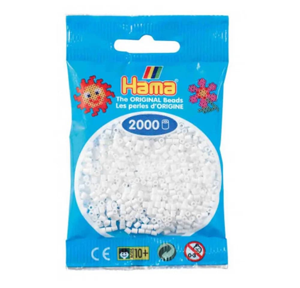 Hama Bügelperlen Beutel 2000 Mini-Bügelperlen Weiß