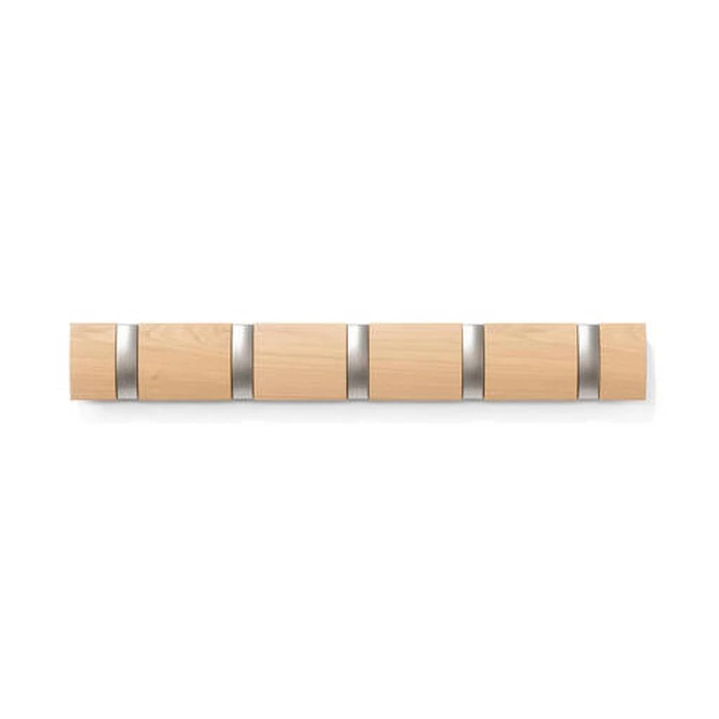 Umbra Wandgarderobe Natur Nickel Holz Metall Esche 51x6x3 cm