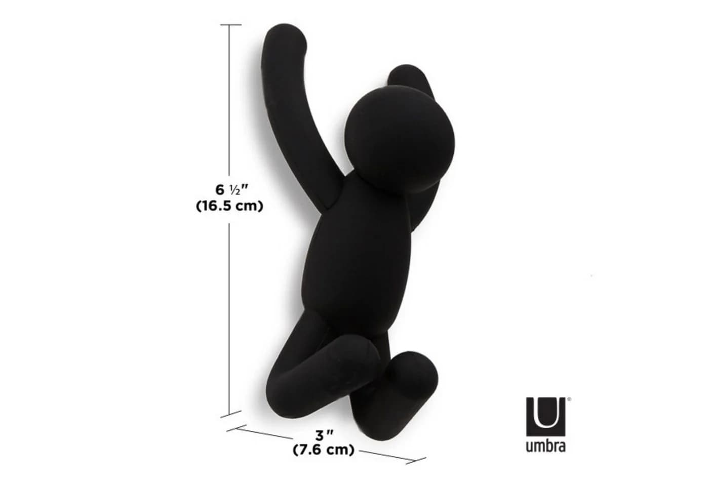 Dekorativer Wandhaken aus Kunststoff, Schwarz
