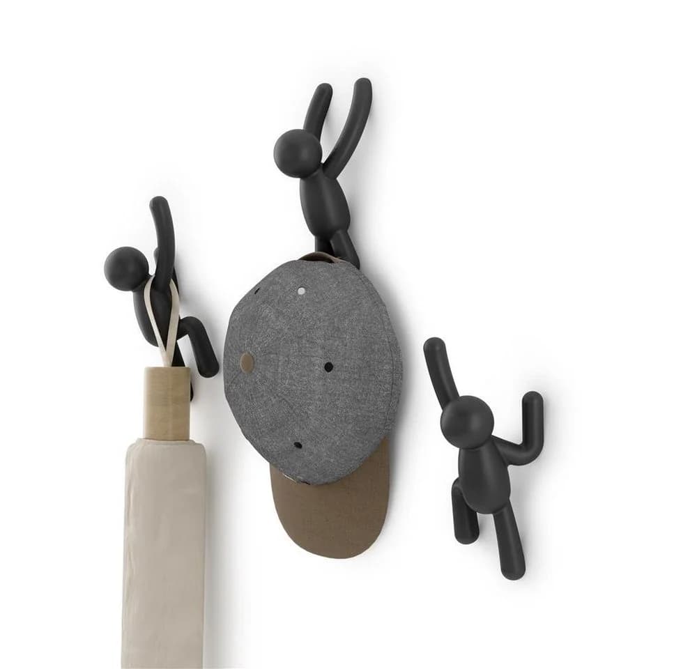 Dekorativer Wandhaken aus Kunststoff, Schwarz - Bild 2