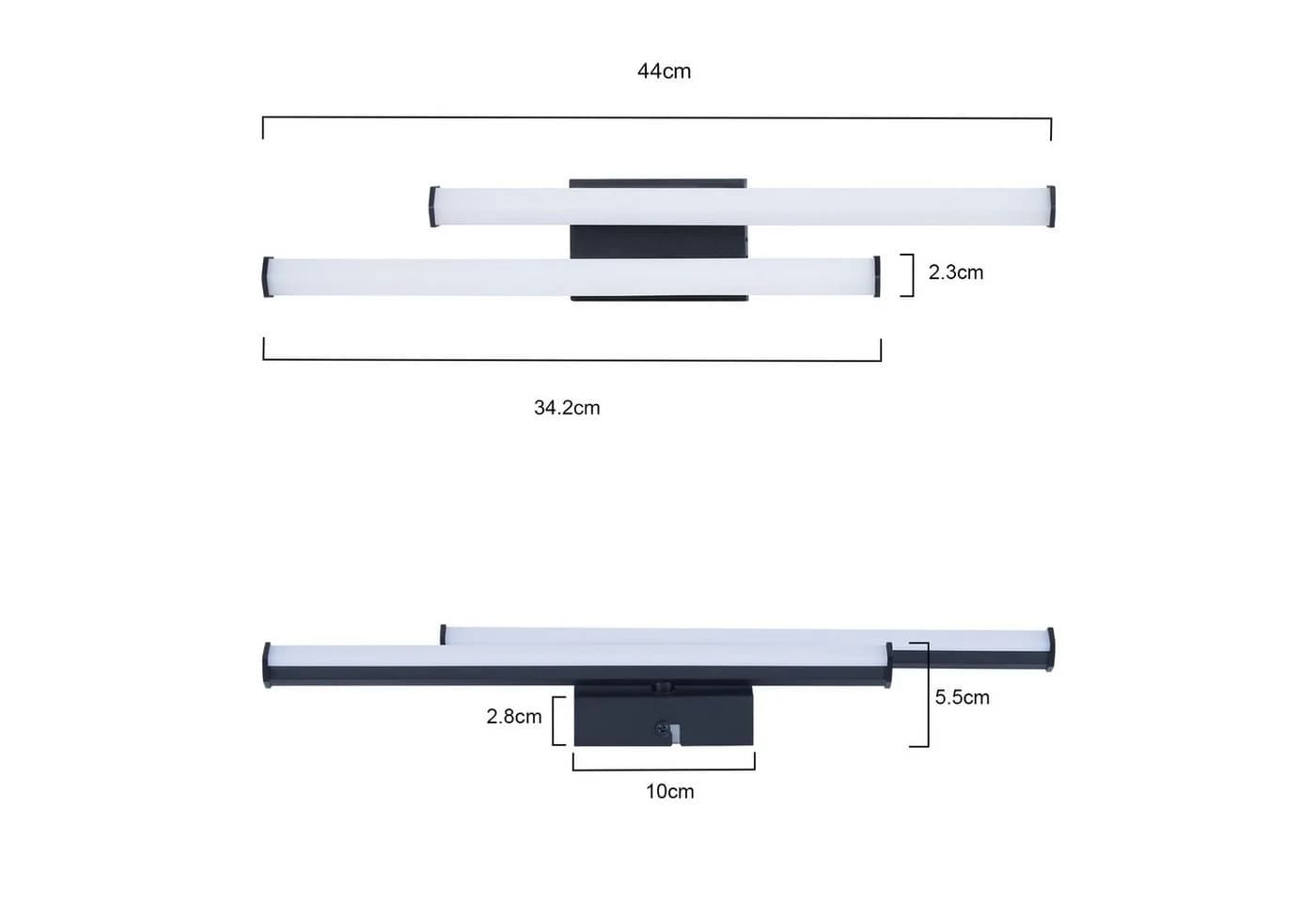 ZMH LED Deckenleuchte Modern Schwarz 3000K