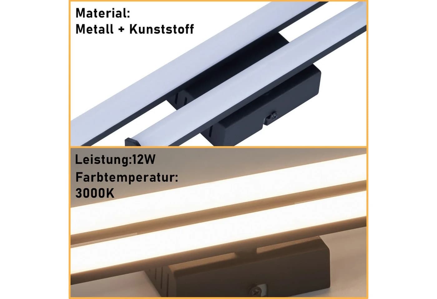 ZMH LED Deckenleuchte Modern Schwarz 3000K - Bild 4