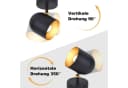 ZMH Deckenstrahler 1 Flammig Schwarz-Gold Schwenkbar 350° Industrial Bild 4