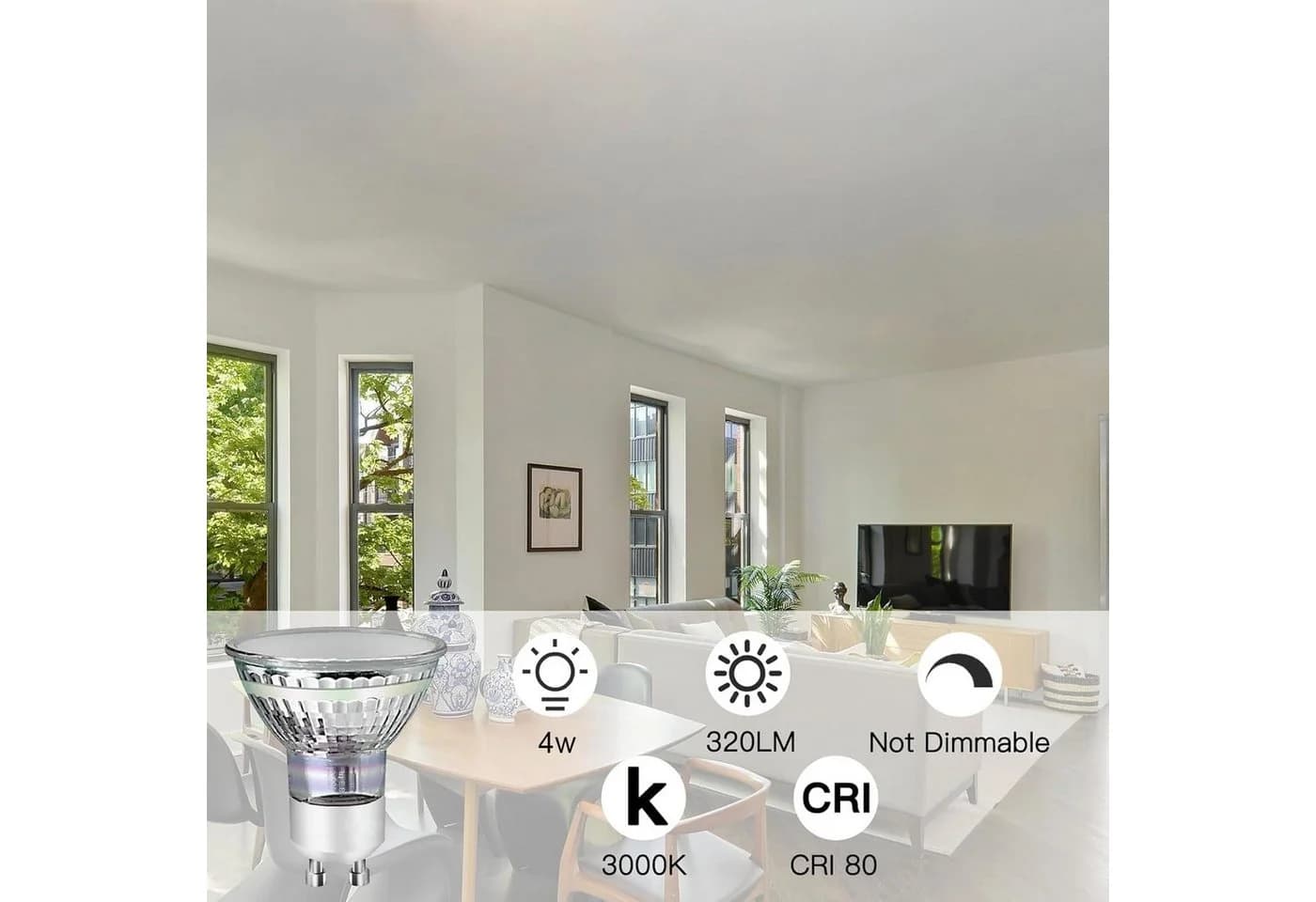 ZMH LED-Leuchtmittel GU10 4W 10 St. 3000K Reflektor Birne - Bild 4