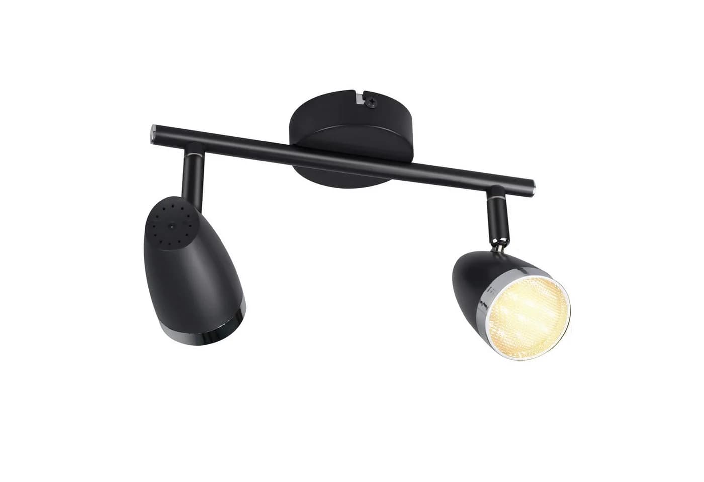 ZMH Deckenstrahler Schwarz 2 Flammig LED 350° schwenkbar