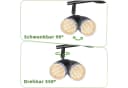 ZMH Deckenstrahler Schwarz 2 Flammig LED 350° schwenkbar Bild 5