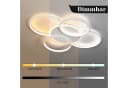 ZMH LED Deckenleuchte Dimmbar 5-Ringe 70W Weiß Modern Acryl Bild 3
