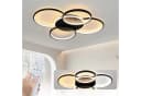 ZMH LED Deckenleuchte Wohnzimmer Dimmbar 5-Ringen 70W Schwarz Bild 2