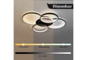 ZMH LED Deckenleuchte Wohnzimmer Dimmbar 5-Ringen 70W Schwarz Bild 4